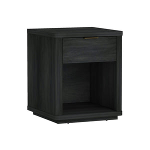 Manhattan Comfort Evelyn Modern Nightstand Set With Elegant Drawers And Gold Accents For A Serene Bedroom Retreat Charcoal Grey Mdf 2-ns011-ch