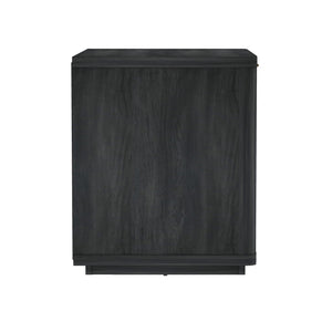 Manhattan Comfort Evelyn Nightstand Set Of 2 - Elegant Design With Full Extension Drawers And Subtle Gold Hardware Charcoal Grey Mdf 2-ns012-ch