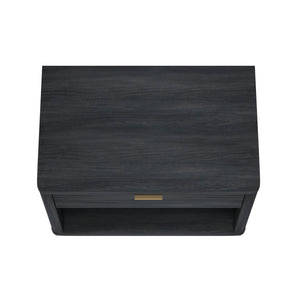 Manhattan Comfort Evelyn Nightstand Set Of 2 - Elegant Design With Full Extension Drawers And Subtle Gold Hardware Charcoal Grey Mdf 2-ns012-ch