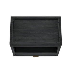 Manhattan Comfort Evelyn Nightstand Set Of 2 - Elegant Design With Full Extension Drawers And Subtle Gold Hardware Charcoal Grey Mdf 2-ns012-ch