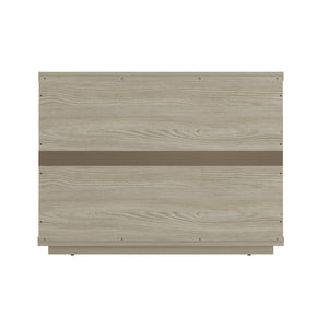 Manhattan Comfort Evelyn Nightstand Set Of 2 - Elegant Design With Full Extension Drawers And Subtle Gold Hardware Natural Mdf 2-ns012-na