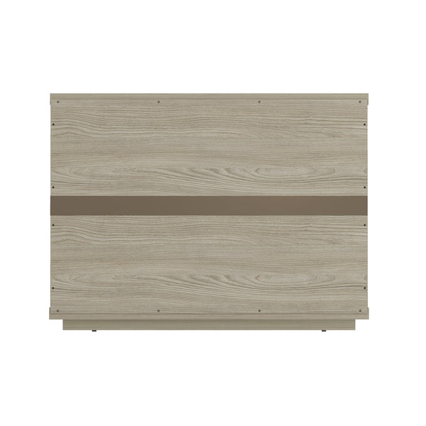 Manhattan Comfort Evelyn Nightstand Set Of 2 - Elegant Design With Full Extension Drawers And Subtle Gold Hardware Natural Mdf 2-ns012-na