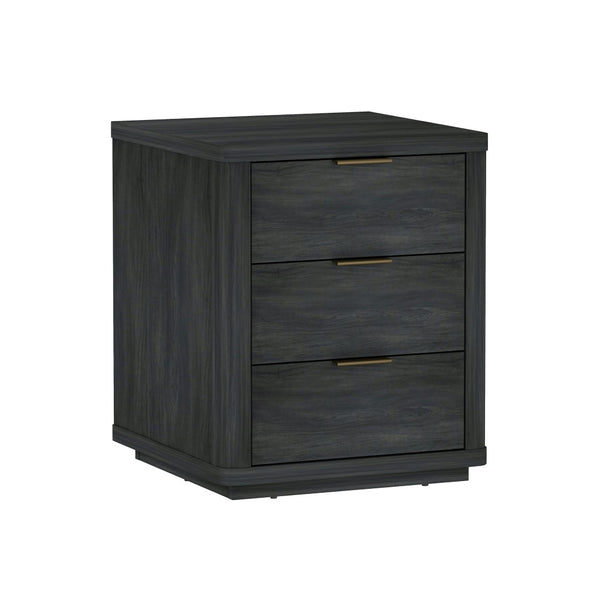 Manhattan Comfort Evelyn Modern Nightstand Set With Elegant Drawers And Gold Accents For A Serene Bedroom Retreat Charcoal Grey Mdf 2-ns013-ch