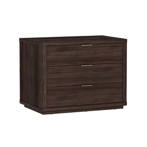 Manhattan Comfort Evelyn Nightstand Set Of 2 - Elegant Design With Full Extension Drawers And Subtle Gold Hardware Brown Mdf 2-ns014-br