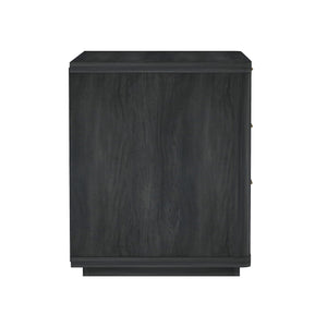 Manhattan Comfort Evelyn Nightstand Set Of 2 - Elegant Design With Full Extension Drawers And Subtle Gold Hardware Charcoal Grey Mdf 2-ns014-ch