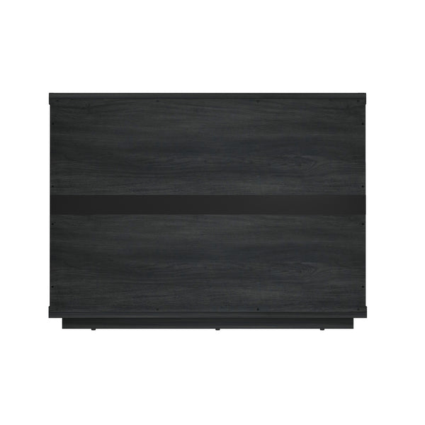 Manhattan Comfort Evelyn Nightstand Set Of 2 - Elegant Design With Full Extension Drawers And Subtle Gold Hardware Charcoal Grey Mdf 2-ns014-ch