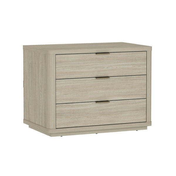 Manhattan Comfort Evelyn Nightstand Set Of 2 - Elegant Design With Full Extension Drawers And Subtle Gold Hardware Natural Mdf 2-ns014-na