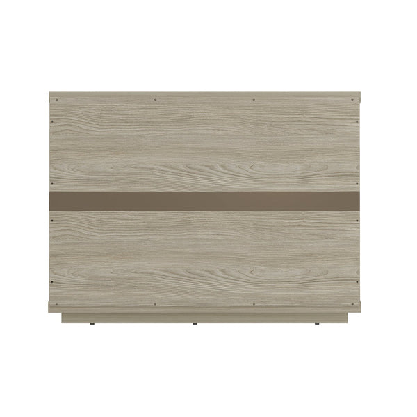 Manhattan Comfort Evelyn Nightstand Set Of 2 - Elegant Design With Full Extension Drawers And Subtle Gold Hardware Natural Mdf 2-ns014-na