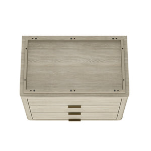 Manhattan Comfort Evelyn Nightstand Set Of 2 - Elegant Design With Full Extension Drawers And Subtle Gold Hardware Natural Mdf 2-ns014-na