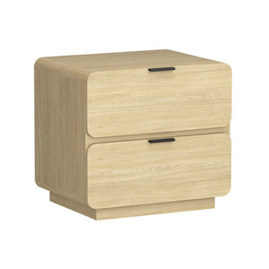 Manhattan Comfort Chrystie Contemporary Modern Nightstand Set Of 2 - Elegant Design With Spacious Drawers For Your Bedroom Natural Mdp 2-ns016-na