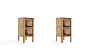 Manhattan Comfort Versailles Industry Chic End Table - Set of 2 Nature 2-NSCA01-NA