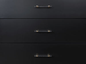 Manhattan Comfort Stanton Modern Dresser and Nightstand Black 2-NSDR-CHKD0602-BK