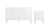 Manhattan Comfort Stanton Modern Dresser and Nightstand White 2-NSDR-CHKD0602-WH