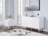 Manhattan Comfort Stanton Modern Dresser and Nightstand White 2-NSDR-CHKD0602-WH