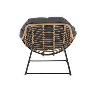 Benson 6-Piece Patio Rocking Chair Set with Ottomans and Tables in Grey 2-OD-CV024-GY Manhattan Comfort