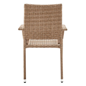 Manhattan Comfort Genoa Modern Patio Dining Armchair Nature Tan Weave 2-OD-DC002-NE