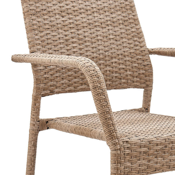 Manhattan Comfort Genoa Modern Patio Dining Armchair Nature Tan Weave 2-OD-DC002-NE