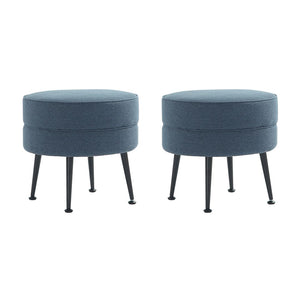 Bailey Ottoman in Blue with Black Feet- Set of 2 2-OT003-BLB Manhattan Comfort