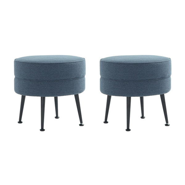 Bailey Ottoman in Blue with Black Feet- Set of 2 2-OT003-BLB Manhattan Comfort