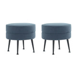 Bailey Ottoman in Blue with Black Feet- Set of 2 2-OT003-BLB Manhattan Comfort