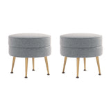 Bailey Ottoman in Grey with Gold Feet- Set of 2 2-OT003-GY Manhattan Comfort