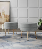 Bailey Ottoman in Grey with Gold Feet- Set of 2 2-OT003-GY Manhattan Comfort