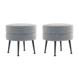 Bailey Ottoman in Grey with Black Feet- Set of 2 2-OT003-GYB Manhattan Comfort