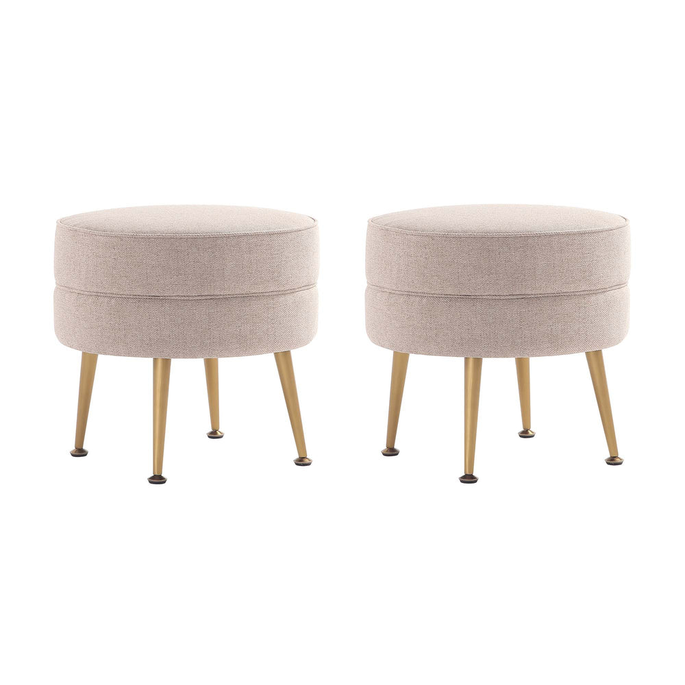 Bailey Ottoman in Oatmeal with Gold Feet- Set of 2 2-OT003-OT Manhattan Comfort