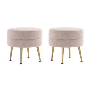 Bailey Ottoman in Oatmeal with Gold Feet- Set of 2 2-OT003-OT Manhattan Comfort