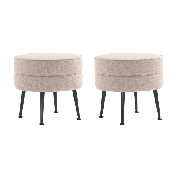 Bailey Ottoman in Oatmeal  with Black Feet- Set of 2 2-OT003-OTB Manhattan Comfort