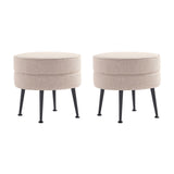 Bailey Ottoman in Oatmeal  with Black Feet- Set of 2 2-OT003-OTB Manhattan Comfort