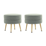 Bailey Ottoman in Sage Green with Gold Feet- Set of 2 2-OT003-SG Manhattan Comfort