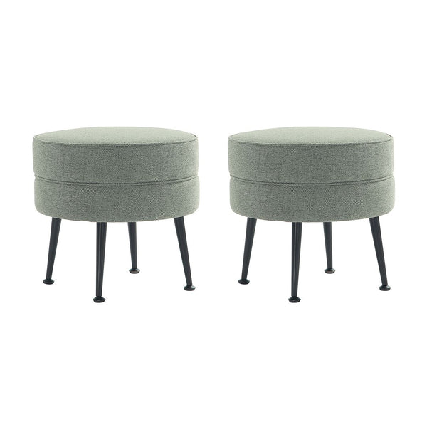Bailey Ottoman in Sage Green with Black Feet- Set of 2 2-OT003-SGB Manhattan Comfort