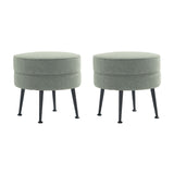 Bailey Ottoman in Sage Green with Black Feet- Set of 2 2-OT003-SGB Manhattan Comfort