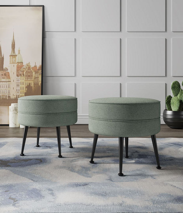 Bailey Ottoman in Sage Green with Black Feet- Set of 2 2-OT003-SGB Manhattan Comfort