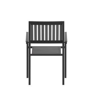 English Elm Harris Set of 2 Stackable Club Chairs for Indoor/Outdoor Use – Durable, Weather-Resistant Design 2-SB-A268C-BK-GG
