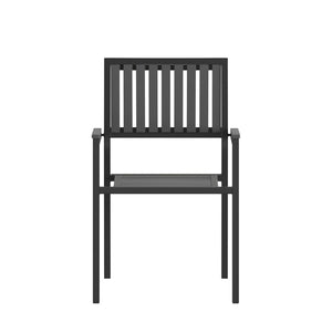 English Elm Harris Set of 2 Stackable Club Chairs for Indoor/Outdoor Use – Durable, Weather-Resistant Design 2-SB-A268C-BK-GG