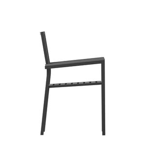 English Elm Harris Set of 2 Stackable Club Chairs for Indoor/Outdoor Use – Durable, Weather-Resistant Design 2-SB-A268C-BK-GG