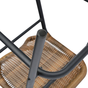 English Elm Lila Set of 2 Commercial-Grade Indoor-Outdoor Rattan Barstools with Durable Aluminum Frame Design Medium Brown 2-SDA-AD632032R-DK-BN-GG