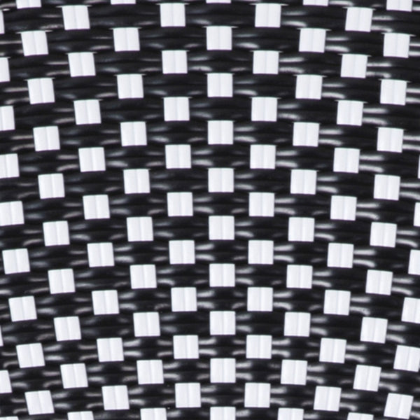 English Elm Bordeaux Set of 2 Stackable Bistro Barstools for Indoor/Outdoor Use, Commercial-Grade Durability Black & White/Natural Frame 2-SDA-AD642001-BS-BKWH-NAT-GG