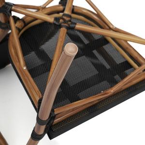 English Elm 2 Pack Marseille Bistro Chairs – Stylish Indoor/Outdoor Stacking Seating with Comfortable Arms Black/Natural Frame 2-SDA-AD642002A-TXT-BK-NAT-GG