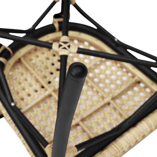 English Elm 2 Pack Cannes Bistro Stacking Chairs – Elegant Indoor/Outdoor Seating for Cafés, Hotels, and Patios Natural/Black Frame 2-SDA-AD642110-1-NAT-BK-GG