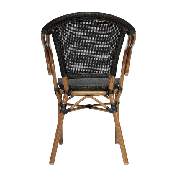 English Elm 2 Pack Marseille Bistro Chairs for Indoor/Outdoor Dining - Stylish, Durable, and Space-Saving Design Black/Natural Frame 2-SDA-ADS642108-BK-NAT-GG