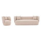 Manhattan Comfort Siri Modern Sofa and Accent Chair- Set of 2 Wheat 2-SFAC5710-WT