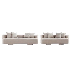 2-Piece Verandah 90.6" Sofa and 112" XL Sofa in Beige 2-SFLS1617-BE Manhattan Comfort