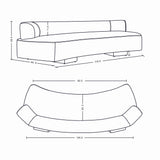 2-Piece Verandah 90.6" Sofa and 112" XL Sofa in Beige 2-SFLS1617-BE Manhattan Comfort