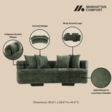 2-Piece Verandah 90.6" Sofa and 112" XL Sofa in Olive Green 2-SFLS1617-OG Manhattan Comfort