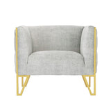 Manhattan Comfort Vector Mid-Century Modern 2 Piece - Sofa and Arm Chair Set Grey and Gold 2-SS548-GY