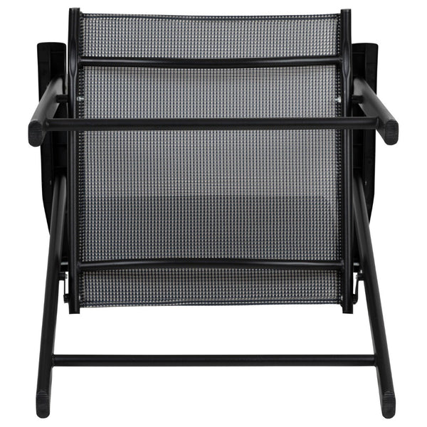 English Elm Paladin Outdoor Folding Patio Sling Chair Set - Durable, Lightweight, and Comfortable for All Events Gray 2-TLH-SC-044-B-GG