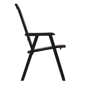 English Elm Paladin Outdoor Folding Patio Sling Chair Set - Durable, Lightweight, and Comfortable for All Events Brown 2-TLH-SC-044-BR-GG